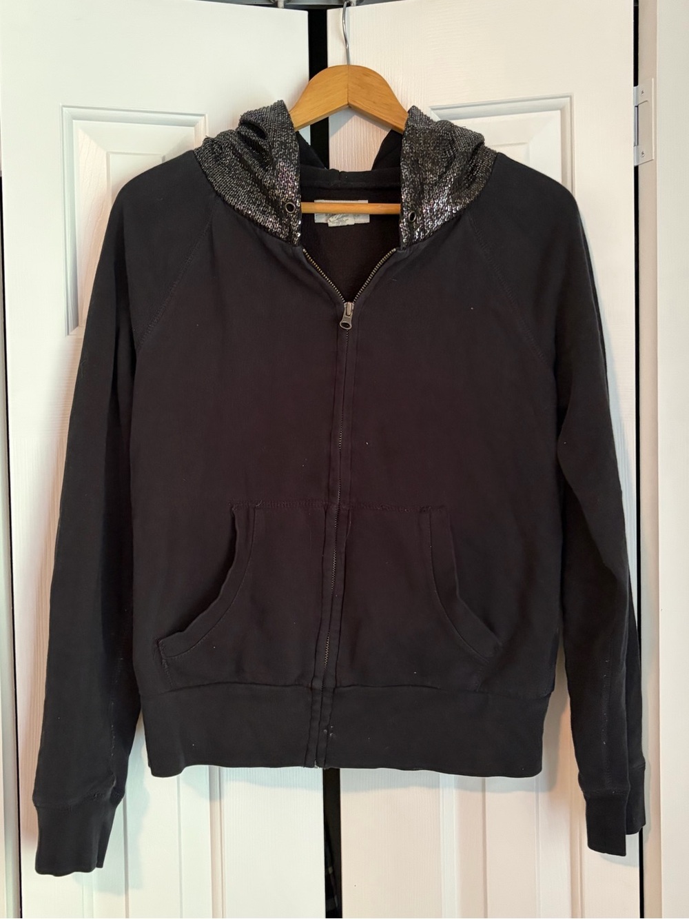 Ralph Lauren Black Sweatshirt with Sequin Hood